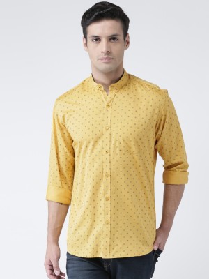 ZEAL Men Printed, Geometric Print Casual Black, Yellow Shirt