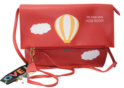 

Rahman bags Girls Evening/Party, Casual Red PU Sling Bag