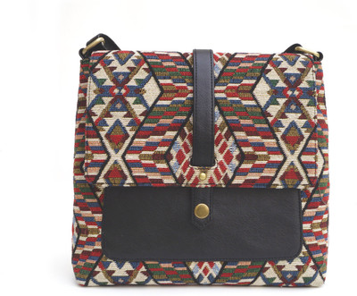 

Carry on Bags Girls Casual Multicolor PU, Fabric Sling Bag