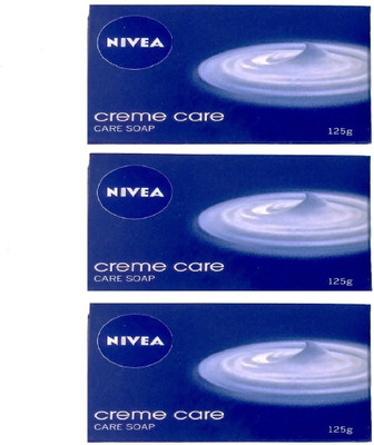 Nivea creame care soap 125g pack of 3 (375g)(375 g, Pack of 3)