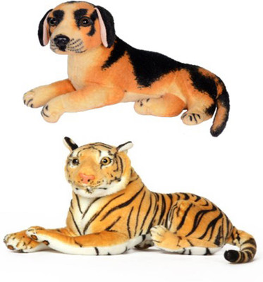 

MEGAEMART TIGER AND DOG ANIMAL SOFT TOY PACK OF 2 - 40 cm(Multicolor)