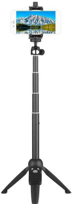 

FKU 9928 2-in-1 Mini Desktop Tripod Selfie Stick with Phone Holder Remote Controller Tripod(Black, Supports Up to 2000)