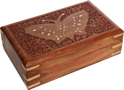 

WILLART AKLEAFJEWBOX Jewellery Storage Box, Cash Box, Utility Box Vanity Box(Brown)
