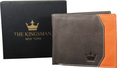

THE KINGSMAN NEWYORK Men Brown Genuine Leather Wallet(10 Card Slots)