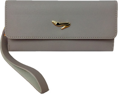 

LANDLOPER Women Grey Artificial Leather Wallet(4 Card Slots), Light grey