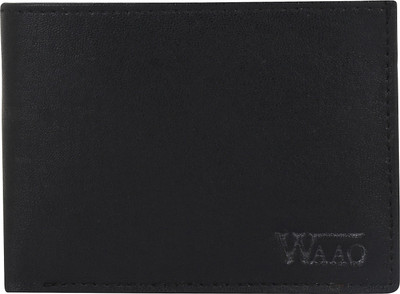 

WAAO Men Black Artificial Leather Wallet(3 Card Slots)