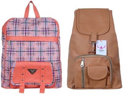 

VISHESH COLLECTIONS Combo backpack127 15 Backpack(Multicolor), Multi & light brown