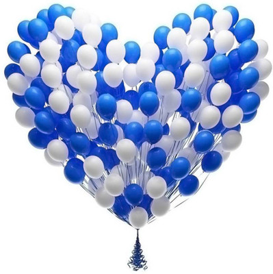 

KNK Solid BLUE AND WHITE Balloon 100 PCS Balloon(Blue, White, Pack of 100)