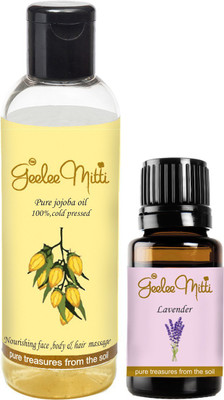 

Geeleemitti Jojoba Carrier Oil + Pure Lavender Essential Oil to be diluted for Hair, Skin and Face(110 ml)