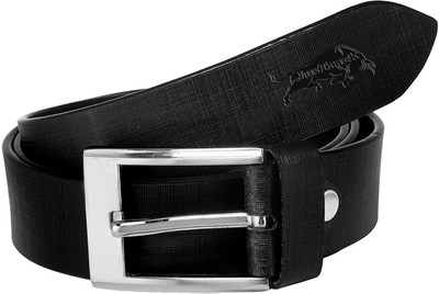 

JusTrack Men Formal Black Genuine Leather Belt