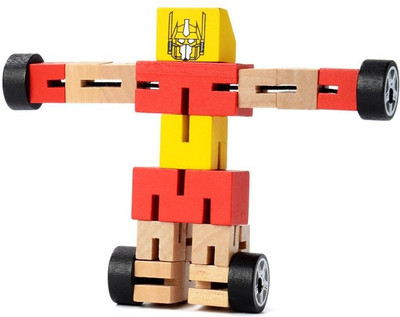 

Simple Days Wooden Robot to Car Converting Twist Puzzle Transformers Toy for Kids(Multicolor)