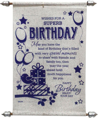 

Natali Traders Birthday Scroll Card Greeting Card(Blue, Pack of 1)
