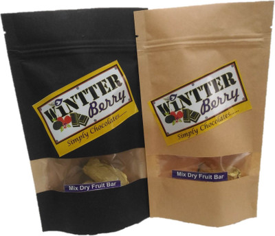 wintter berry combo pack of mix dry fruit dark and milk chocolate Bars(Pack of 6, 240 g)