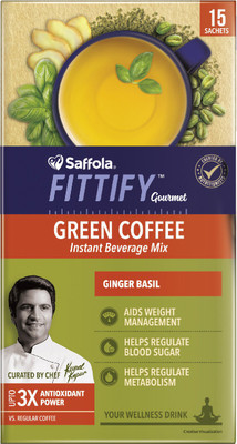 

Saffola Fittify Gourmet Ginger Basil Instant Coffee 30 g(Green Coffee Flavoured)