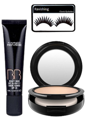

ravishing Eyelashes ,Mac prep+prime BB Foundation, compact(Set of 3)