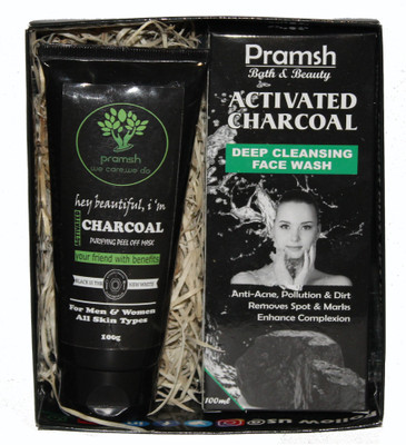 

PRAMSH Gift Pack Of Activated Charocal Face Wash 100gm Box & Peel Off Mask 100gm (Pack of 2)(Set of 2)