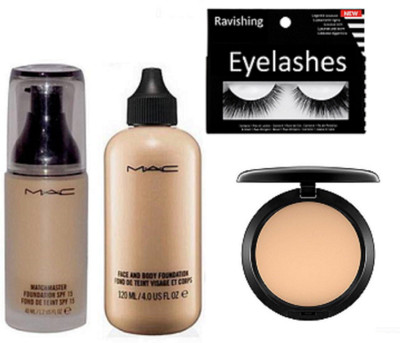 

ravishing Eyelashes, Mac Match Master Foundation& Body and Face Foundation& Compact(Set of 4)