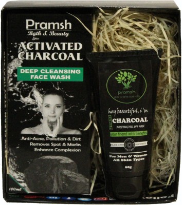 

PRAMSH Gift Pack Of Activated Charocal Face Wash 100gm Box & Peel Off Mask 60gm (Pack of 2)(Set of 2)