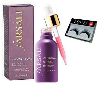 

LUV-LI BEAUTY COMBO 1 FARSALI 24k Rose Gold Elixir Face Serum, 1 PAIR EYE LASHES(Set of 2)