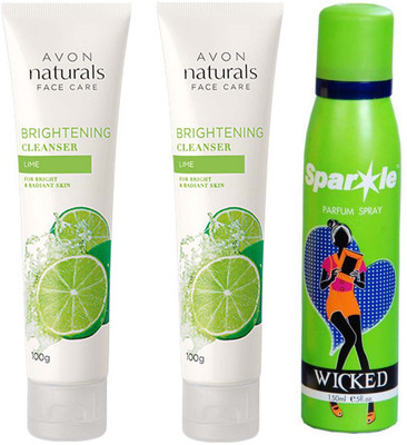 

Avon Anew Two Brightening Lime Cleanser (100 ml) with one sparkle perfume 150 ml(Set of 3)