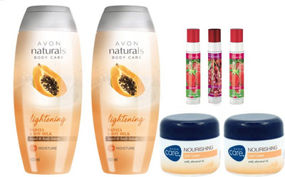 

Avon Naturals Winter Care Combo (Papaya Body Lotion 400 ml + Nourishing Cold Cream 100g + Lipbalm 3pcs)(Set of 7)