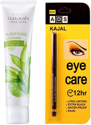 

Avon Anew Purifying Cleanser Green Tea And Tea Tree Oil 100 ml with one ads kajal 0.35 g(Set of 2)