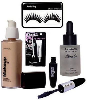 

ravishing Eyelashes, Eyelashes Glue, Makeup Foundation, Colorbaar Mascara, Mac Primer Oil(Set of 5)