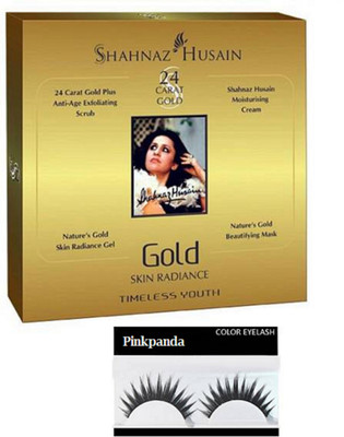 

Pinkpanda Eyelashes With Shahnaz Husain Gold Faciak kit(Set of 2)