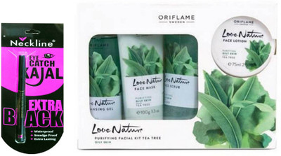 Neckline with oriflame Love Nature Facial Kit Tea Tree )(Set of 5)