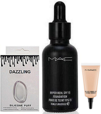 

DAZZLING Silicon Puff & Hyper Real Foundation & Select Cover-up(Set of 3)