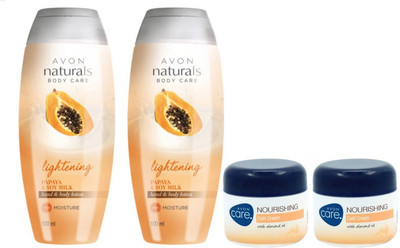 

Avon Naturals Winter Care Combo (Papaya Body Lotion 400 ml + Nourishing Cold Cream 100g)(Set of 4)