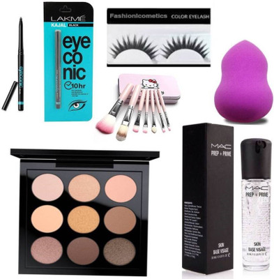 

FASHION1COSMETICS Combo set Eyelesh Sponge puff Concealer Prep -prime,Eyeconic kajal Kitty mini Pink brush set (Pack of 7) (Set of 6)(Set of 6)