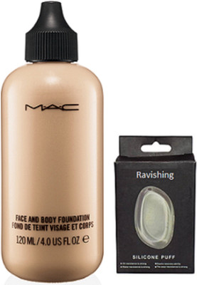 

ravishing Silicon puff, Mac face and body foundation(Set of 2)