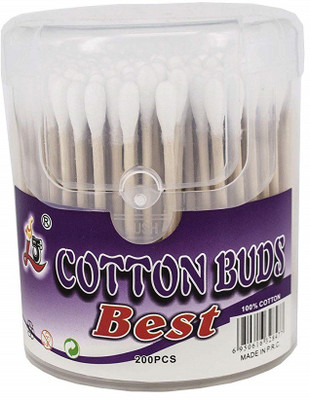

Premsons Baby Cotton Buds Ear Cleaning Cosmetic Buds Round Box - 200Pcs Swabs(200 Units)
