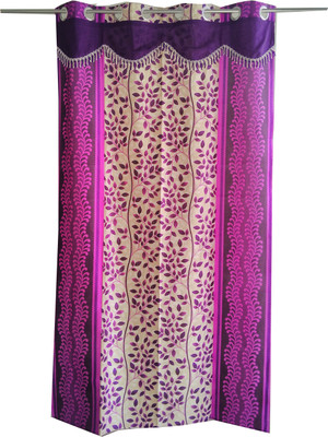 Tidy 150 cm (5 ft) Polyester Window Curtain Single Curtain(Floral, Purple)