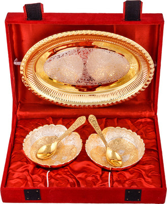 

G S Museum Silver Plated, Gold Plated Decorative Platter(Multicolor, Pack of 5)