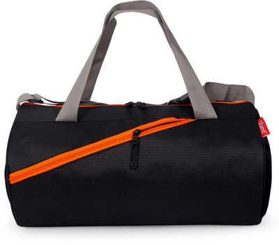 

sfane Trendy Men & Women Black Sports Duffel Gym Bag(Orange, Black), Black;orange