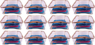 Ajabh High Qulity NEW COMBO OF 12PCS HIGHT SAREE COVER GIFT ORGANIZER TRAVLING BAG KEEP SAREE\SALWAR\JEANS\TOP ETC.(Gold)