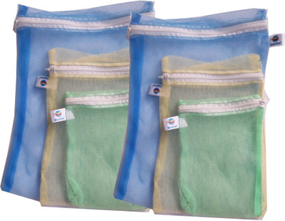 

NinjaClean 12 Large Fridge Bags With Zip - Premium Kitchen Organizer Bags (Reusable Fridge Bags For Fruits And Vegetables ) - SIZE 6X8, 8X10, 10X13 Inch Pack of 12 Grocery Bags(Multicolor)