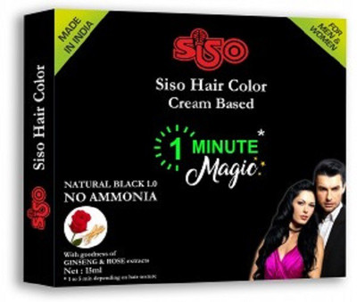 

Siso 1 Minute Magic Cream Based Hair Color (Made In India) 15ml (Pack of 24) Hair Color(Black)