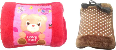 

saioni Super Magic Pain Relief Velvet Pocket with Fur 2 Pack of Electric 1 L Hot Water Bag(Multicolor)