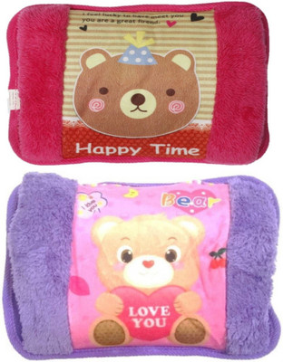 

Cinnamon Pack of 2 Velvet Pocket Electric Heating Gel Bag With Fur Cordless Electric 1 L Hot Water Bag(Multicolor)