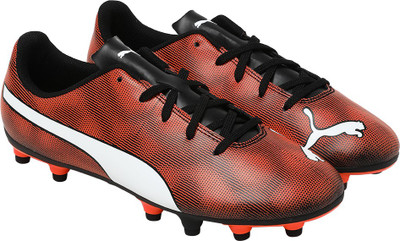 

Puma Boys & Girls Lace Football Shoes(Black, Black-shocking orange- white