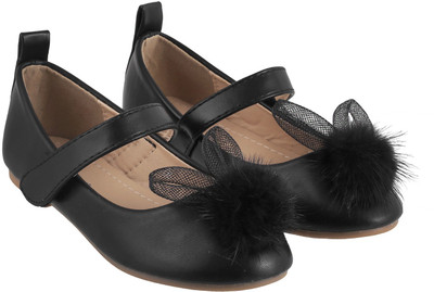 

Metro Girls Velcro Ballerinas(Black, 11;black