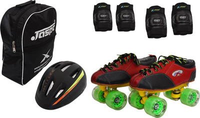 

Jaspo Riedel -Power Intact Shoe Skate Combo (Shoe Skate+ Helmet + Knee Guard+ Elbow Guard+Bag)(2UK(Foot Length 22.9 cms)) Skating Kit