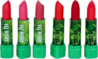 ads Green tea lipstick multicolor set of 6(Multicolor, 1.5 g)