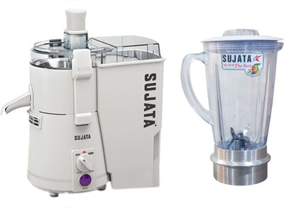 

SUJATA POWERMANIC WITH ALUMINIUM BASED COMMERCIAL JUG 900 Juicer(White, 1 Jar)