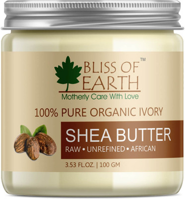 

Bliss of Earth 100% Pure Organic Ivory Shea Butter | Raw | Unrefined | African | 100GM | Great For Face, Skin, Body, Lips, DIY products|(100 g)
