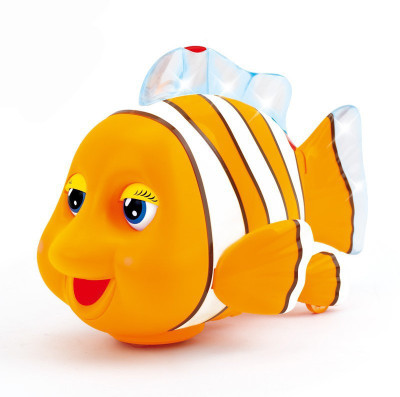

Baybee Electric Infrared Sensor Kids Educational Clever Clown Fish Toy with Music and Lights kids Toy for Children 18 Months+(Yellow, White)