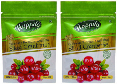 

Happilo Californian Premium Sweet Dried Sliced Cranberries(400 g, Pouch)